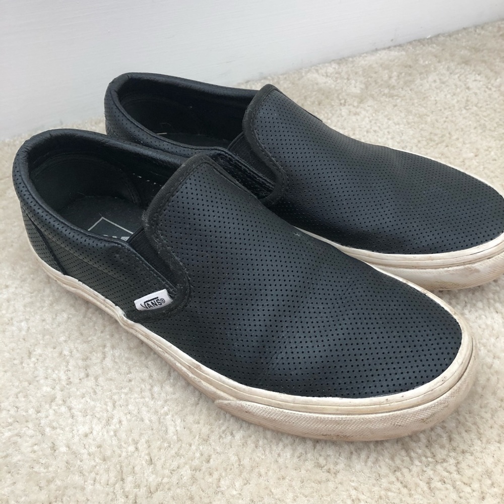 Black perforated slip on Vans